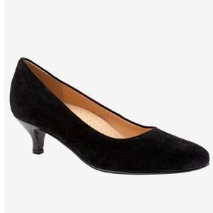 👠 Trotters Kiera Kitten Heel Pumps Black Suede Size 7M NWT 🪿✨